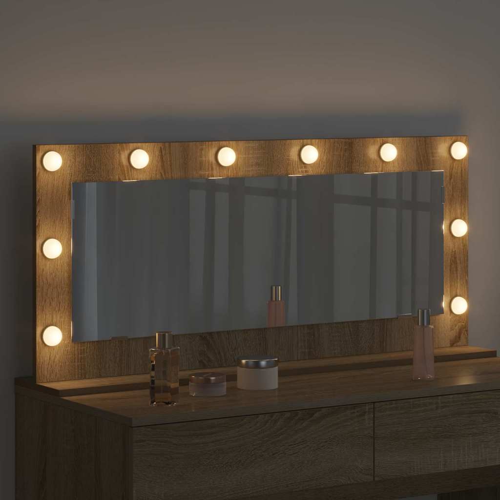 Specchio da Vanità Rovere Sonoma 100 x 45 x 18 cm Rettangolare