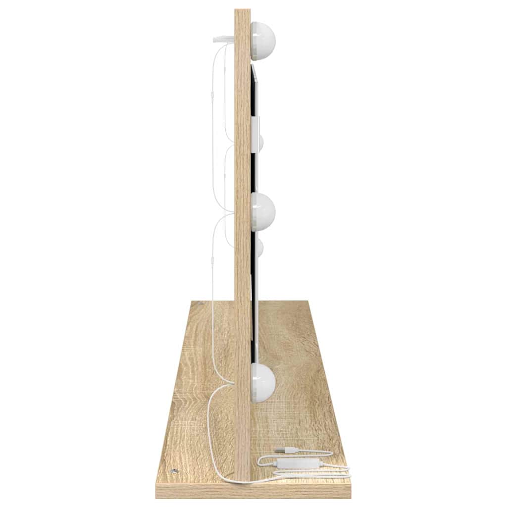 Specchio da Vanità Rovere Sonoma 100 x 45 x 18 cm Rettangolare