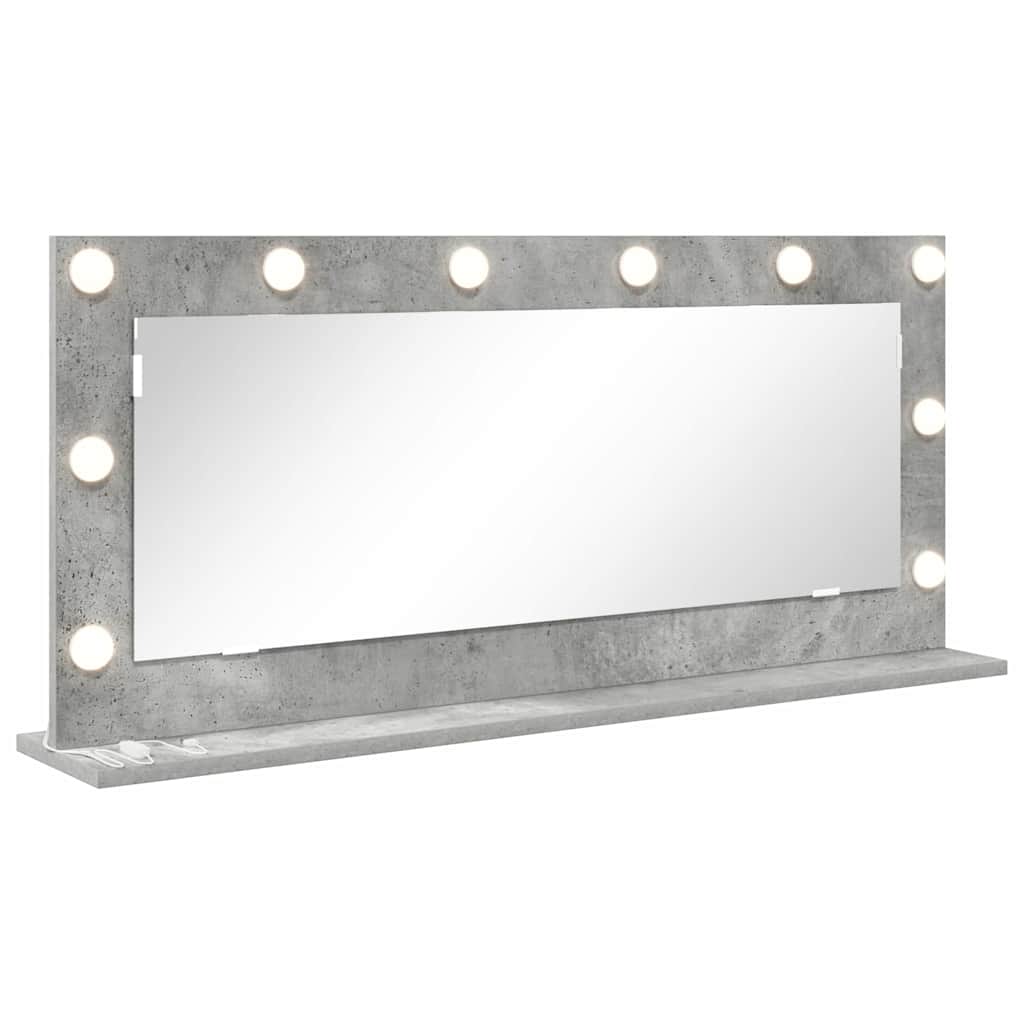 Specchio da Vanità Grigio cemento 100 x 45 x 18 cm Rettangolare