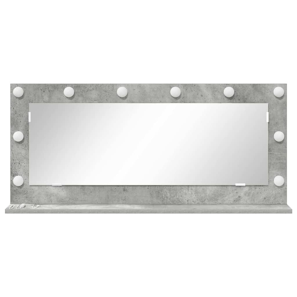 Specchio da Vanità Grigio cemento 100 x 45 x 18 cm Rettangolare