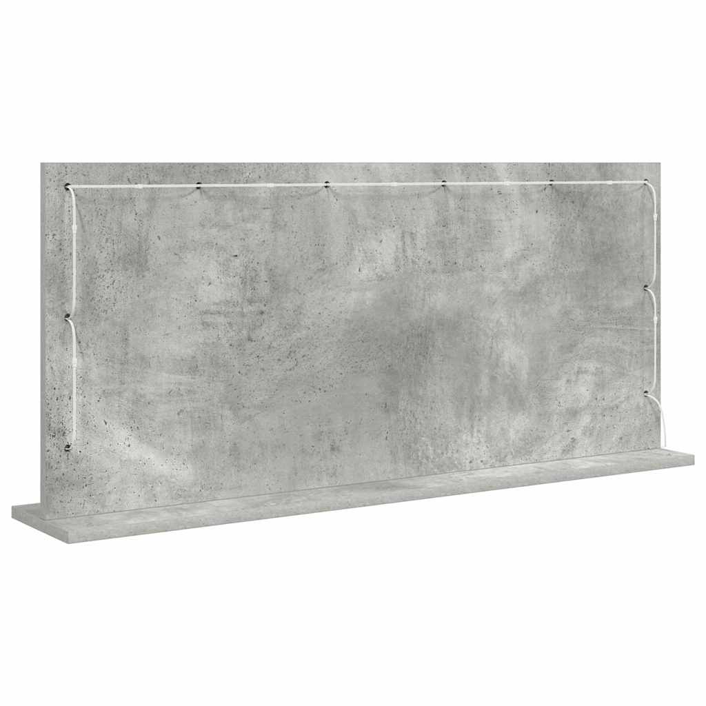 Specchio da Vanità Grigio cemento 100 x 45 x 18 cm Rettangolare