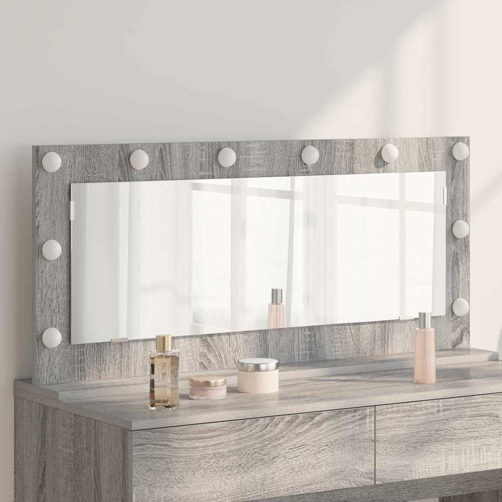 Specchio da Vanità Grigio Sonoma 100 x 45 x 18 cm Rettangolare