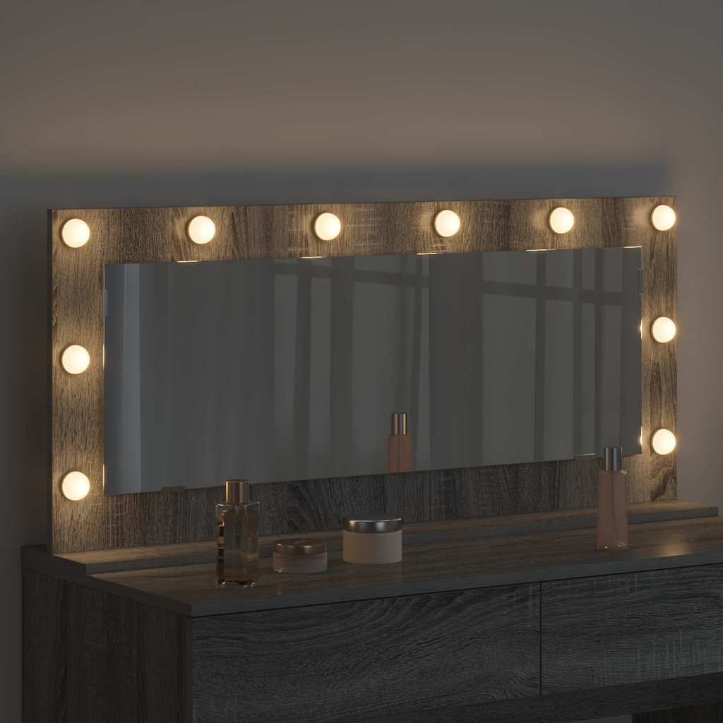 Specchio da Vanità Grigio Sonoma 100 x 45 x 18 cm Rettangolare