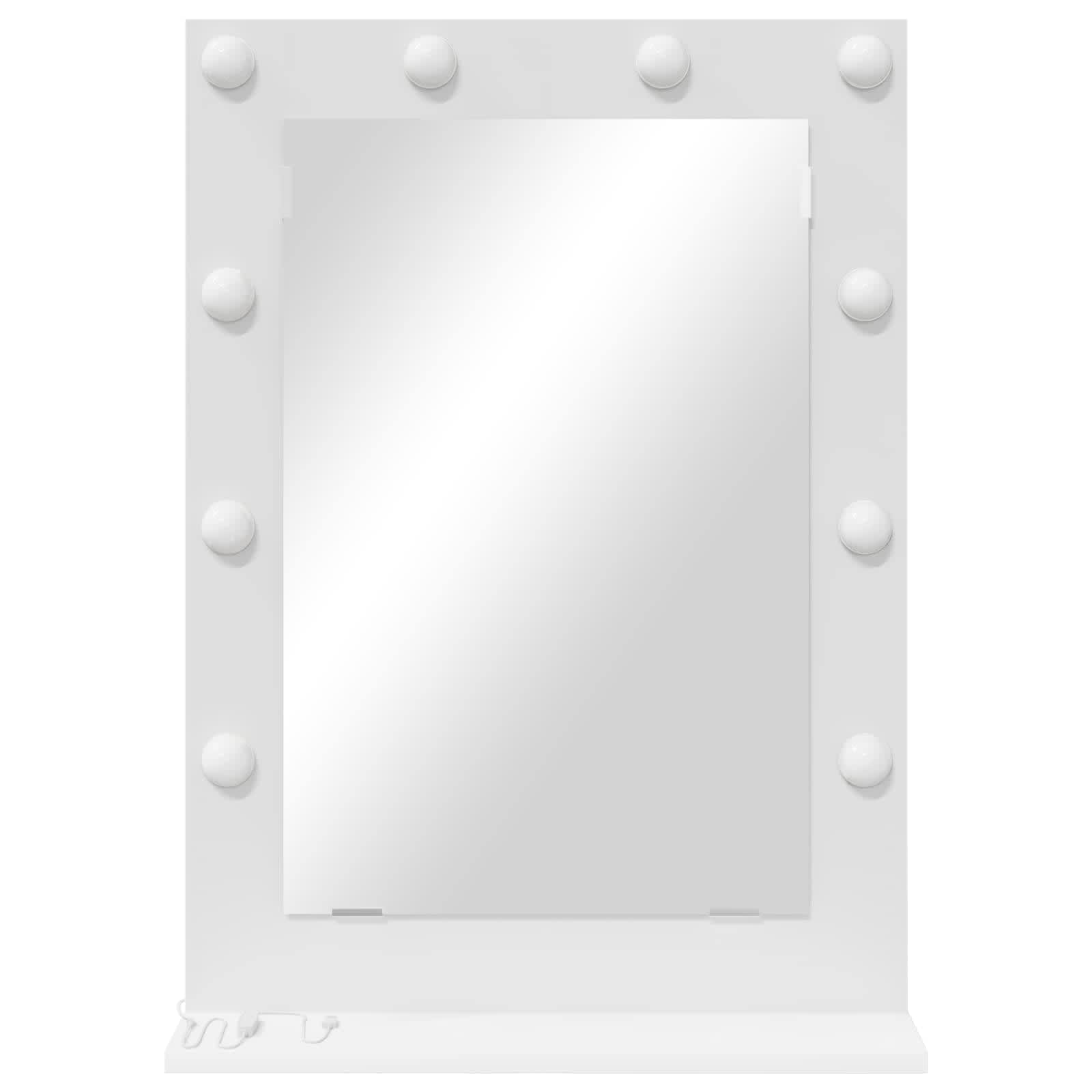 Specchio da Vanità Rettangolare Bianco 70 x 50 x 18 cm