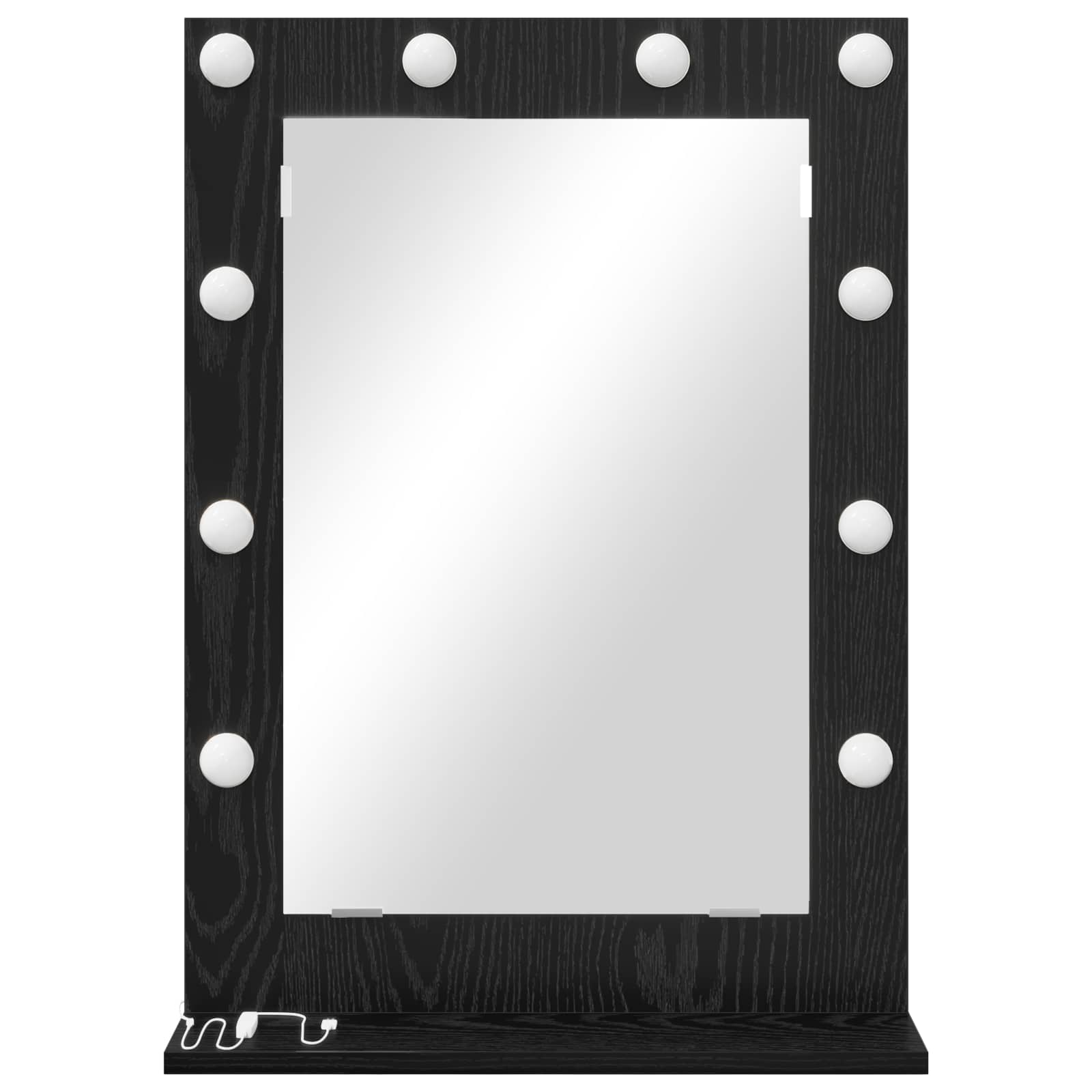 Specchio da Vanità Rovere Nero 70 x 50 x 18 cm Rettangolare