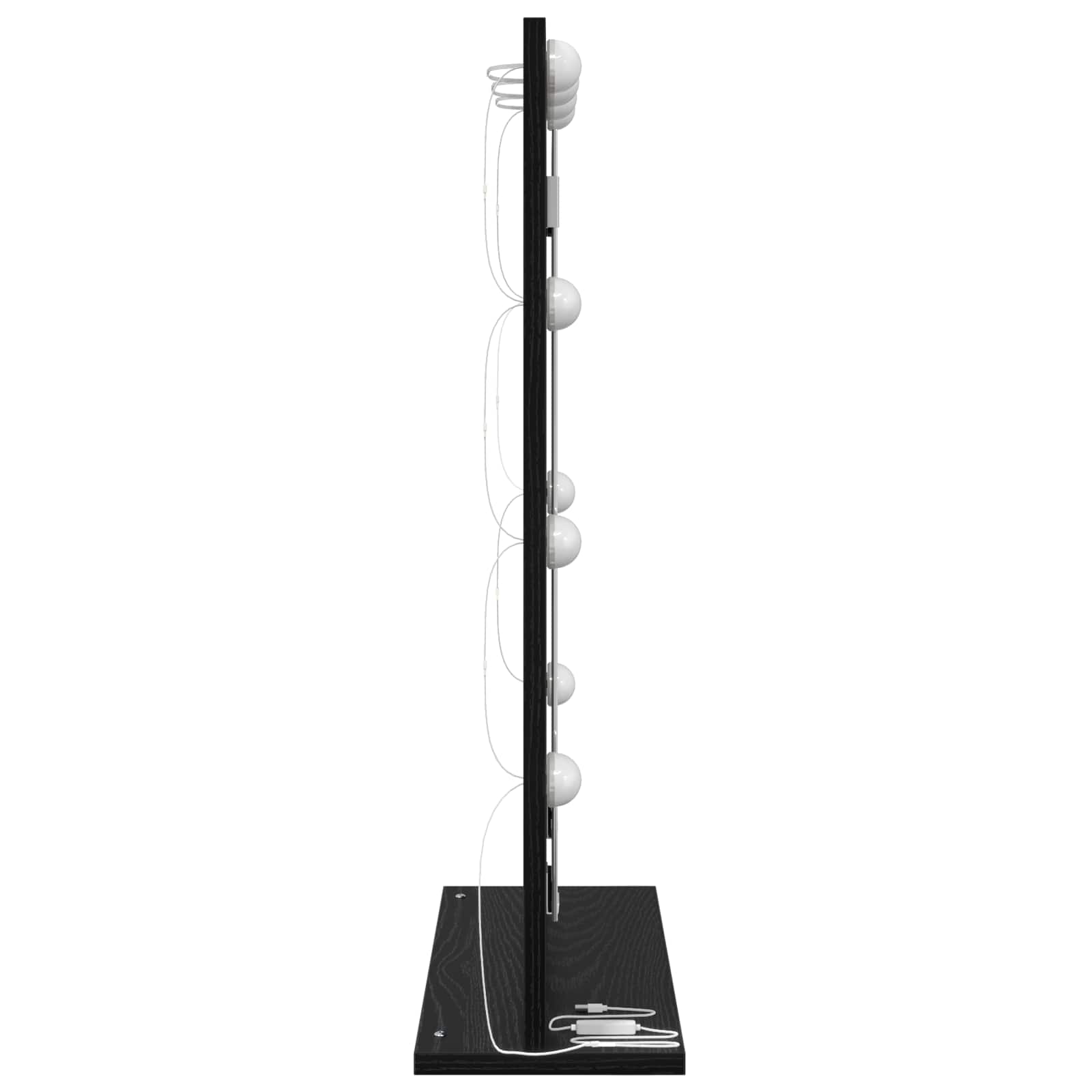 Specchio da Vanità Rovere Nero 70 x 50 x 18 cm Rettangolare