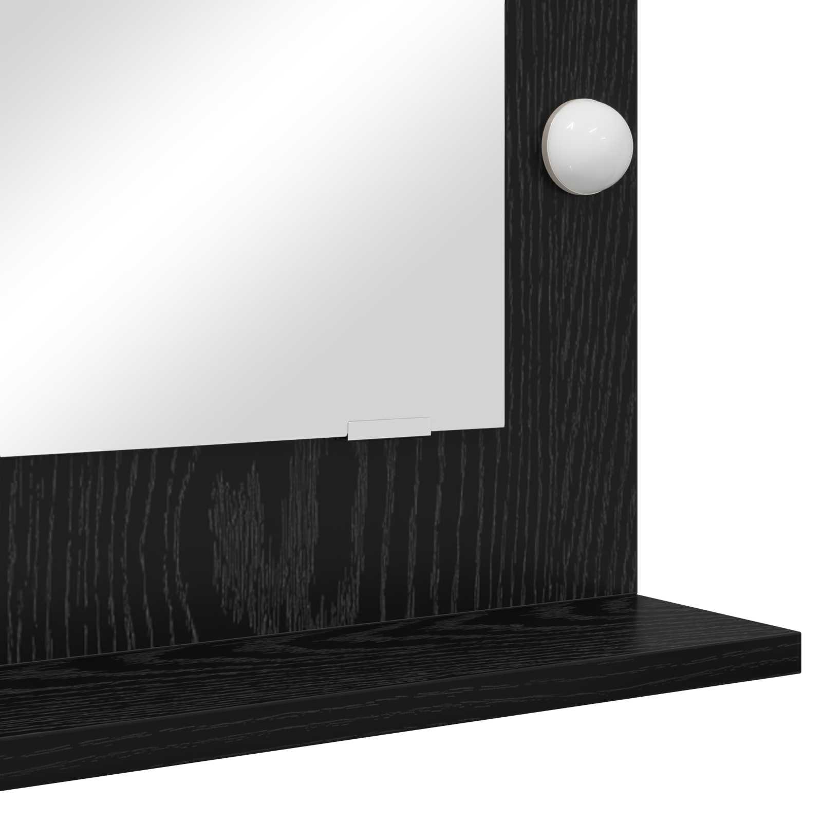 Specchio da Vanità Rovere Nero 70 x 50 x 18 cm Rettangolare