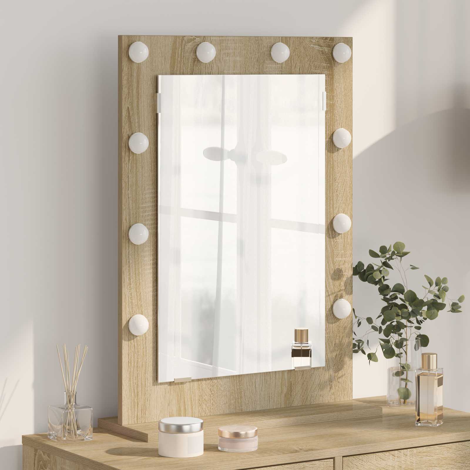 Specchio da Vanità Rovere Sonoma 70 x 50 x 18 cm Rettangolare