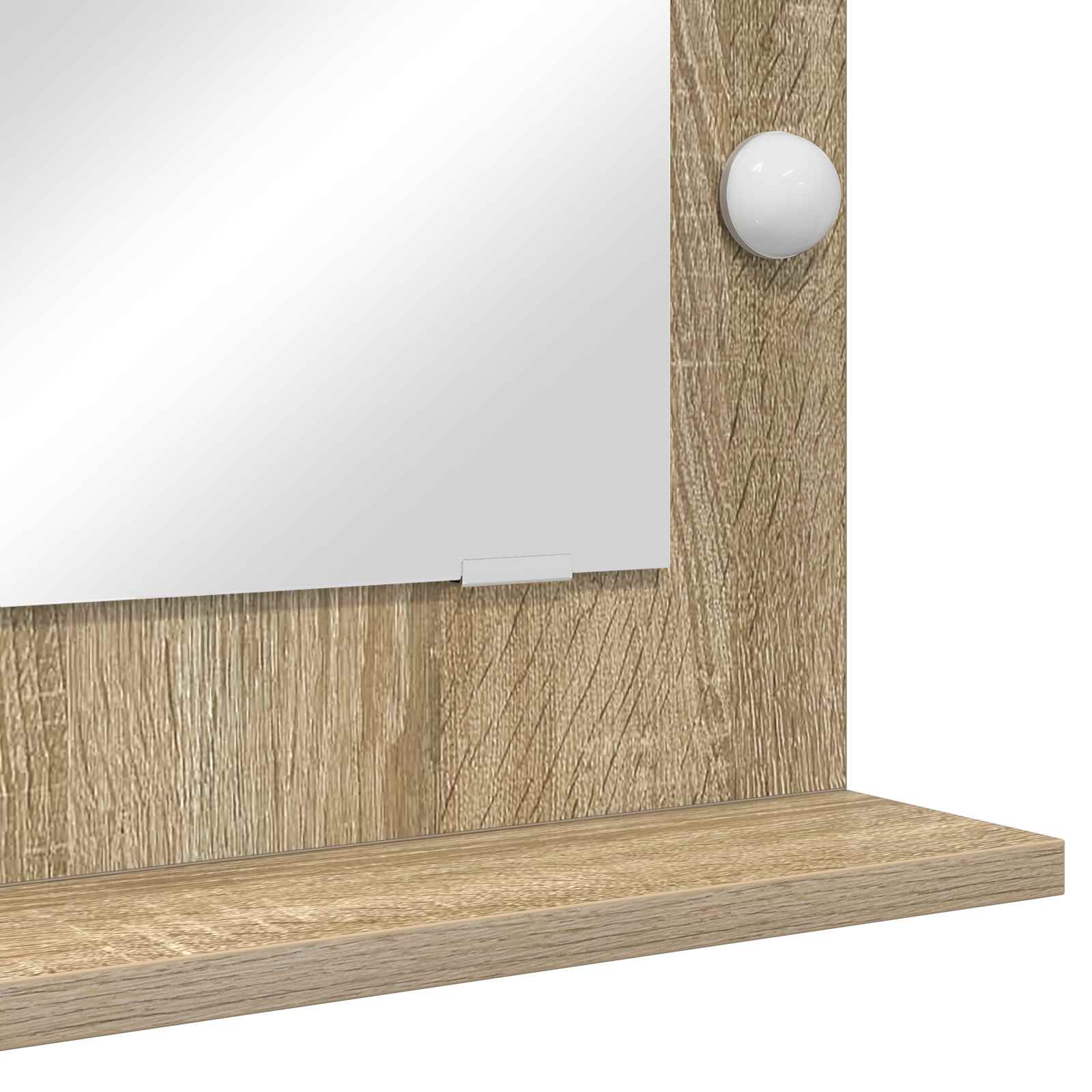 Specchio da Vanità Rovere Sonoma 70 x 50 x 18 cm Rettangolare