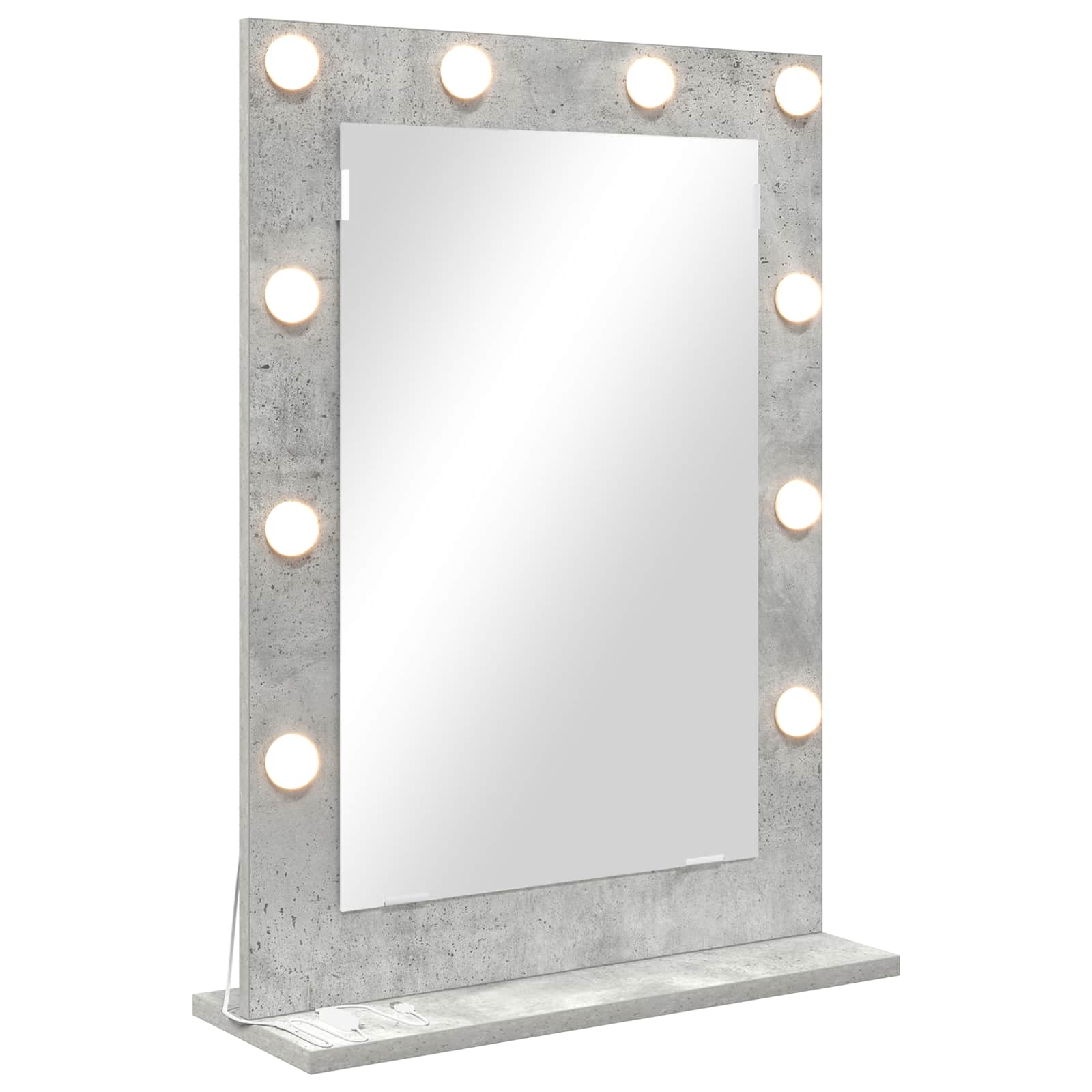Specchio da Vanità Grigio cemento 70 x 50 x 18 cm Rettangolare