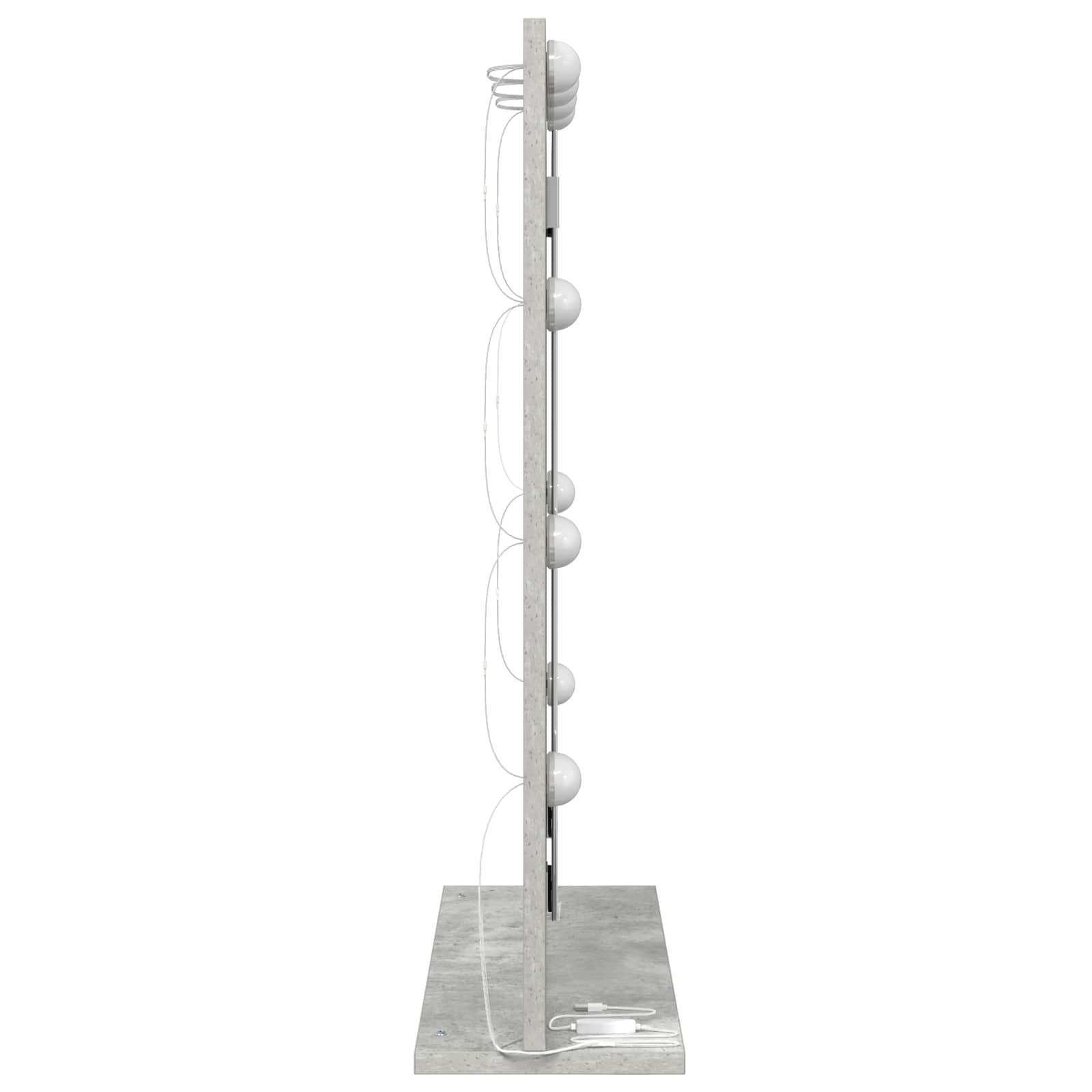 Specchio da Vanità Grigio cemento 70 x 50 x 18 cm Rettangolare