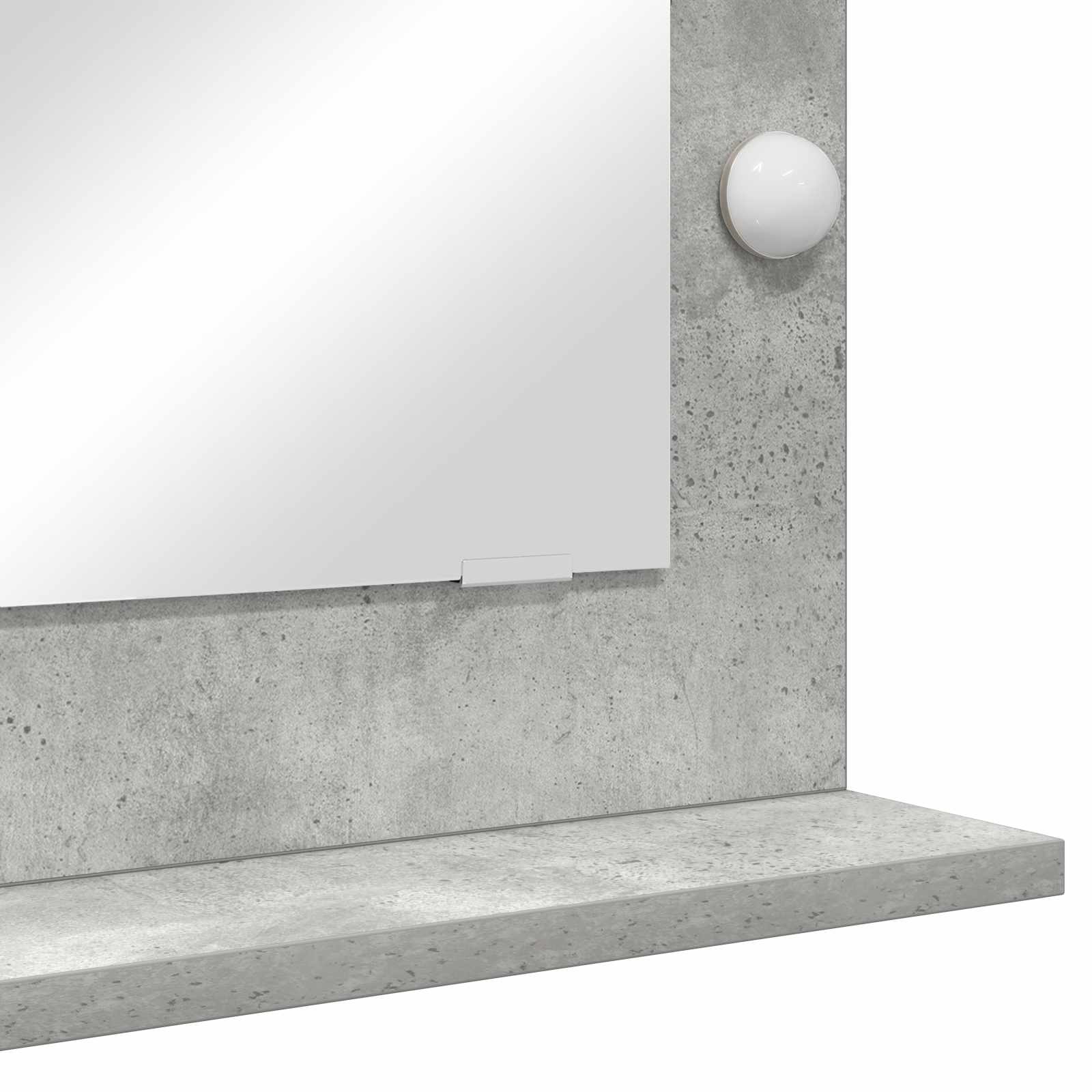 Specchio da Vanità Grigio cemento 70 x 50 x 18 cm Rettangolare