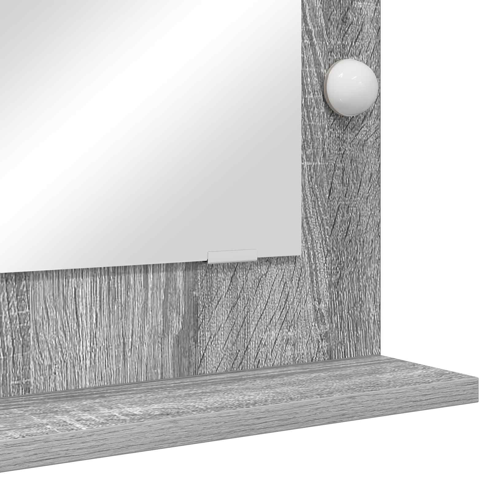Specchio da Vanità Grigio Sonoma 70 x 50 x 18 cm Rettangolare