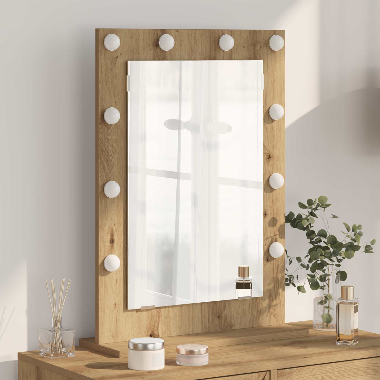 Specchio da Vanità Rovere artigianale 70 x 50 x 18 cm