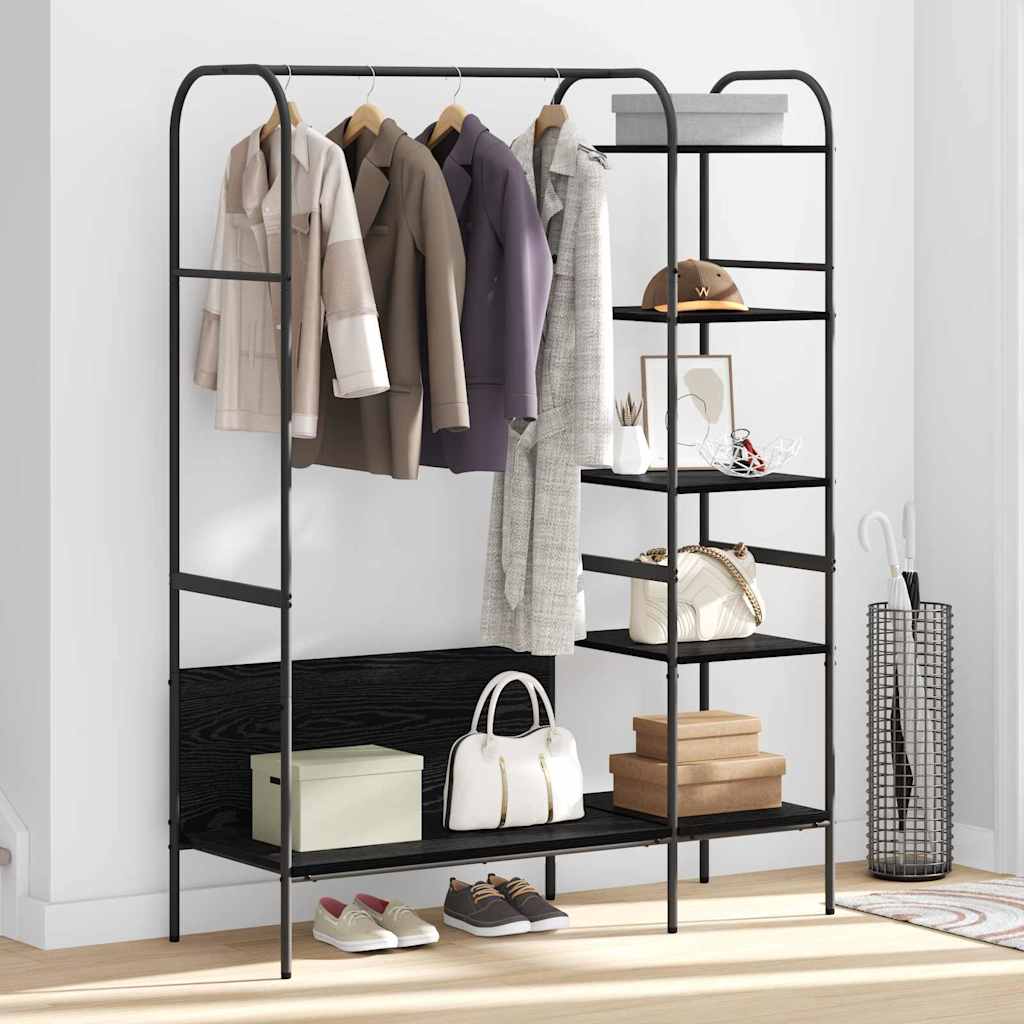 Stendibiancheria Nero 120 x 44 x 160 cm Legno ingegnerizzato