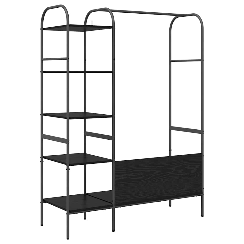 Stendibiancheria Nero 120 x 44 x 160 cm Legno ingegnerizzato