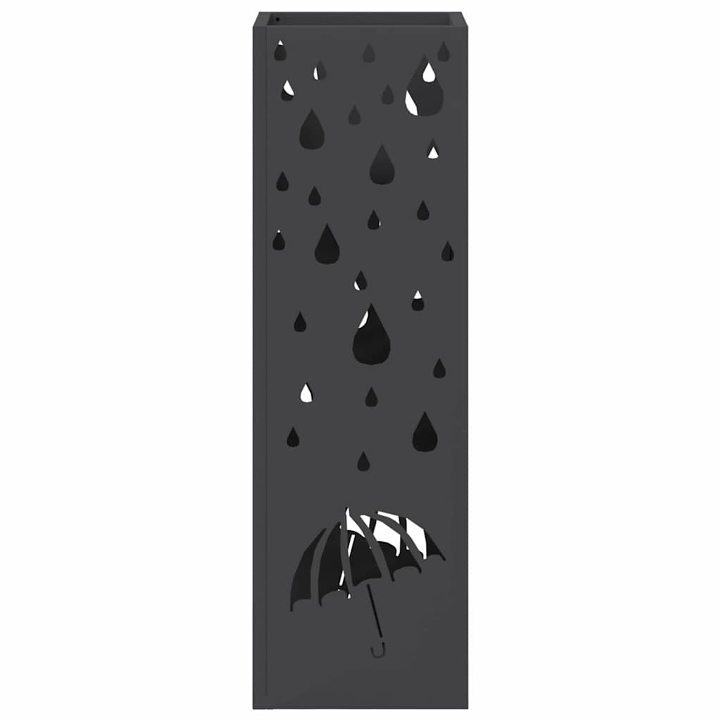 Stand per Ombrelli da Pioggia Nero 15,5 x 15,5 x 49 cm Acciaio