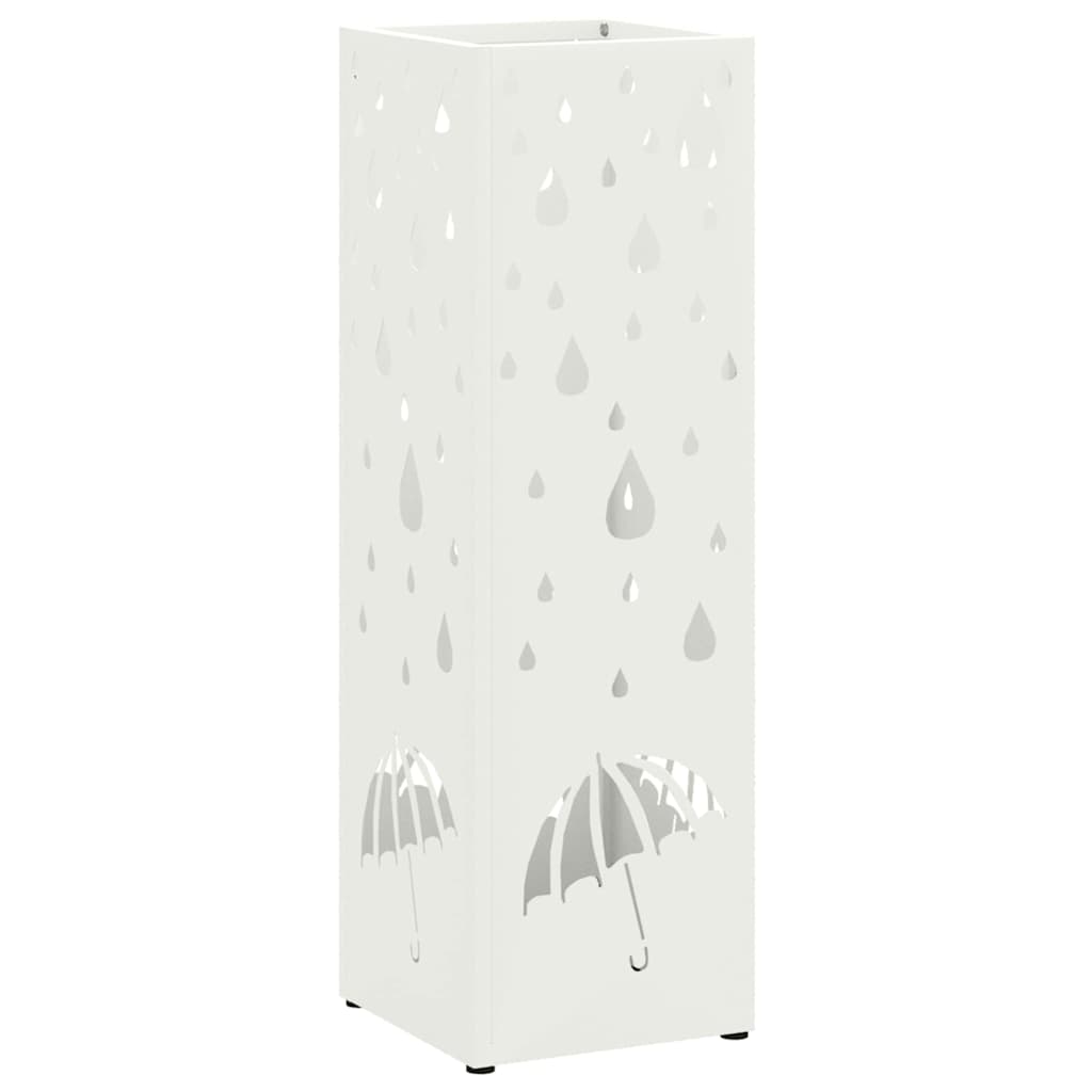 Stand per Ombrelli da Pioggia Bianco 15,5 x 15,5 x 49 cm