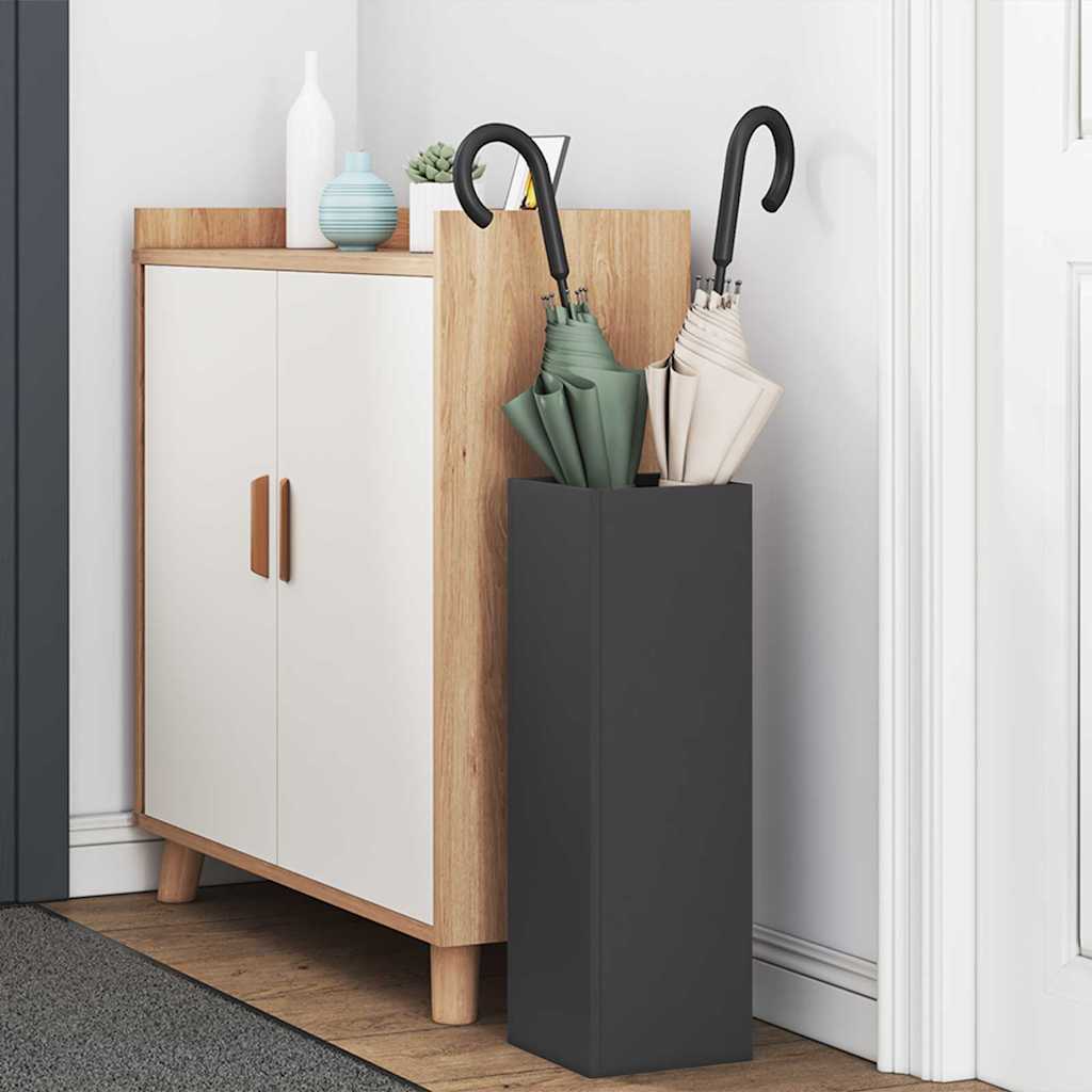 Stand per Ombrelli da Pioggia Nero 15,5 x 15,5 x 49 cm Acciaio