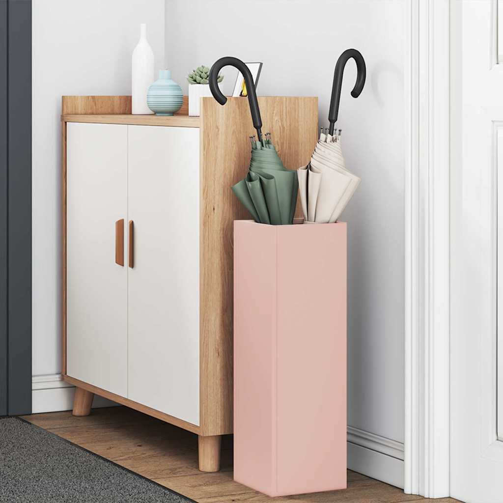 Stand per Ombrelli da Pioggia Rosa 15,5 x 15,5 x 49 cm Acciaio