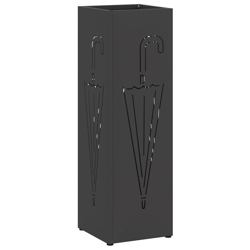 Stand per Ombrelli da Pioggia Nero 15,5 x 15,5 x 49 cm Acciaio