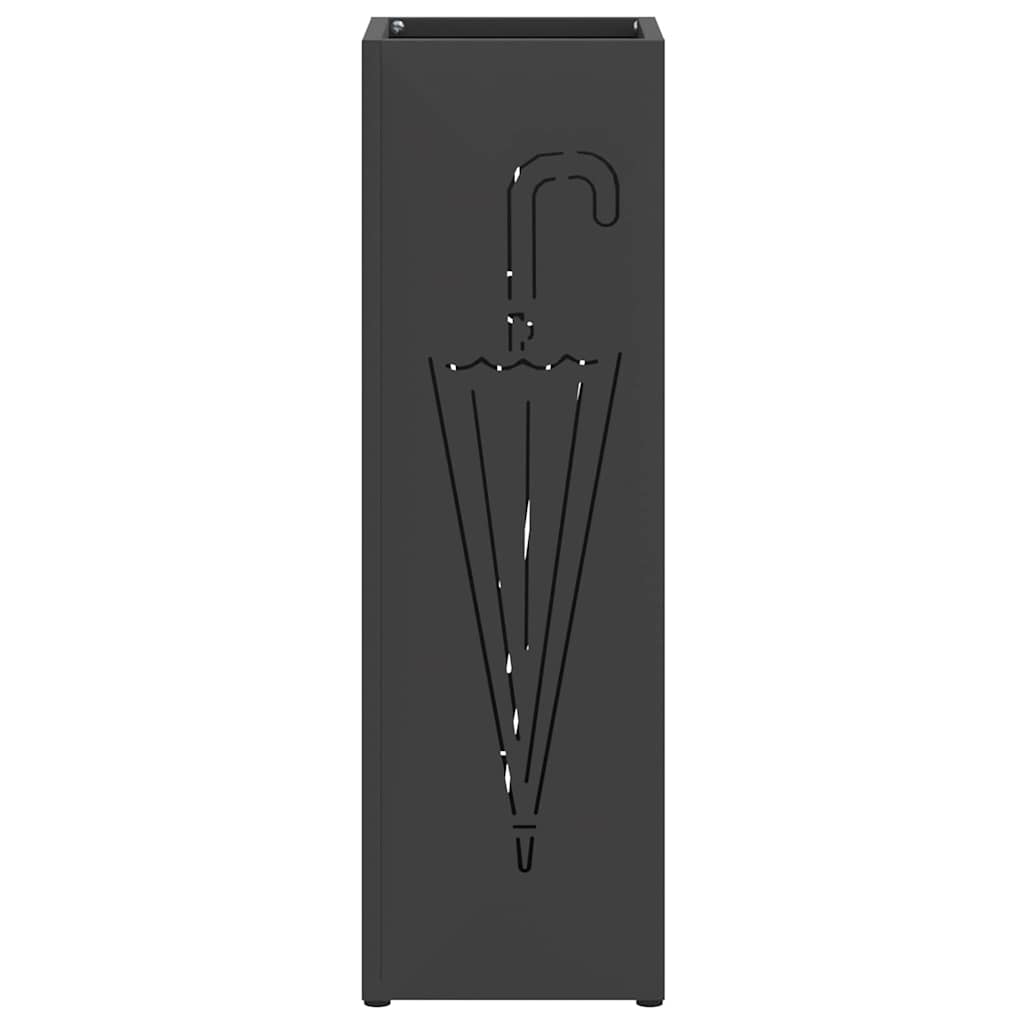 Stand per Ombrelli da Pioggia Nero 15,5 x 15,5 x 49 cm Acciaio