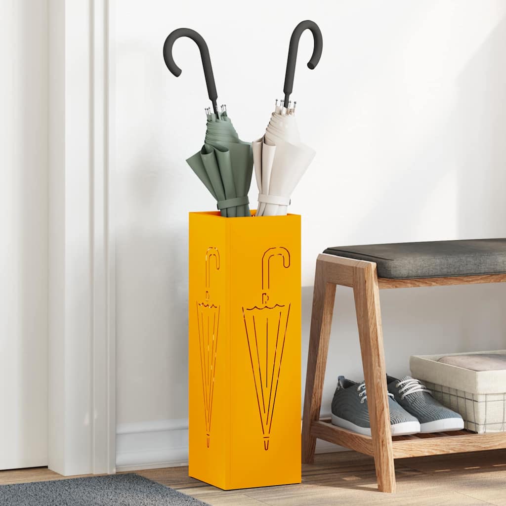 Stand per Ombrelli da Pioggia Senape 15,5 x 15,5 x 49 cm