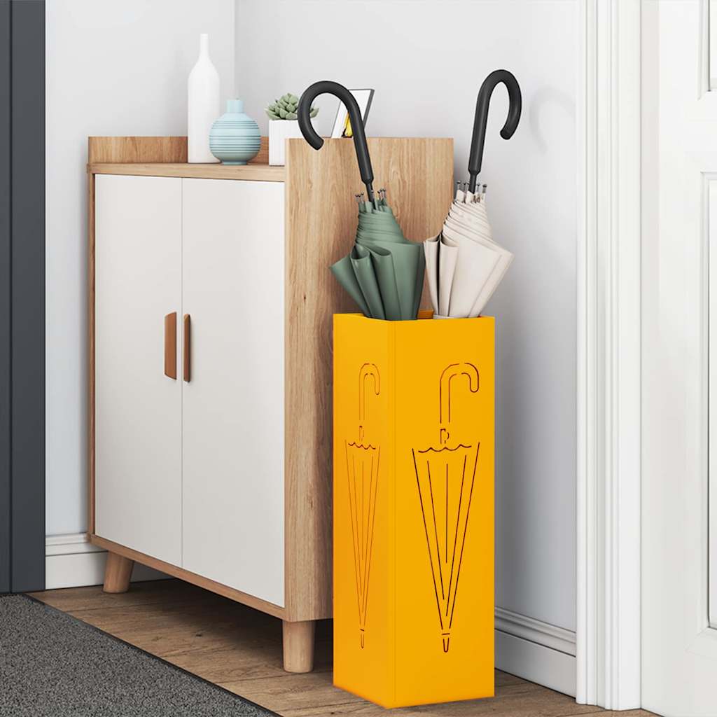 Stand per Ombrelli da Pioggia Senape 15,5 x 15,5 x 49 cm