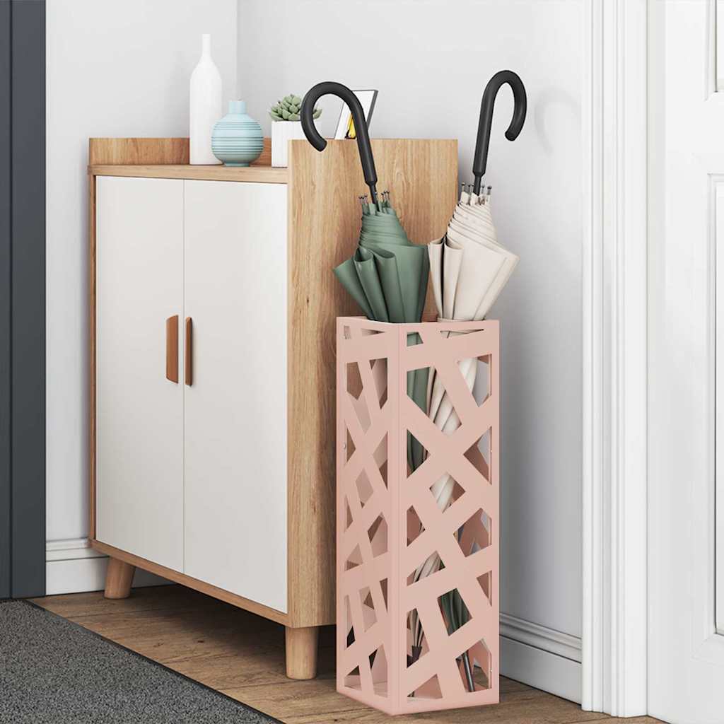 Stand per Ombrelli da Pioggia Rosa 15,5 x 15,5 x 49 cm Acciaio