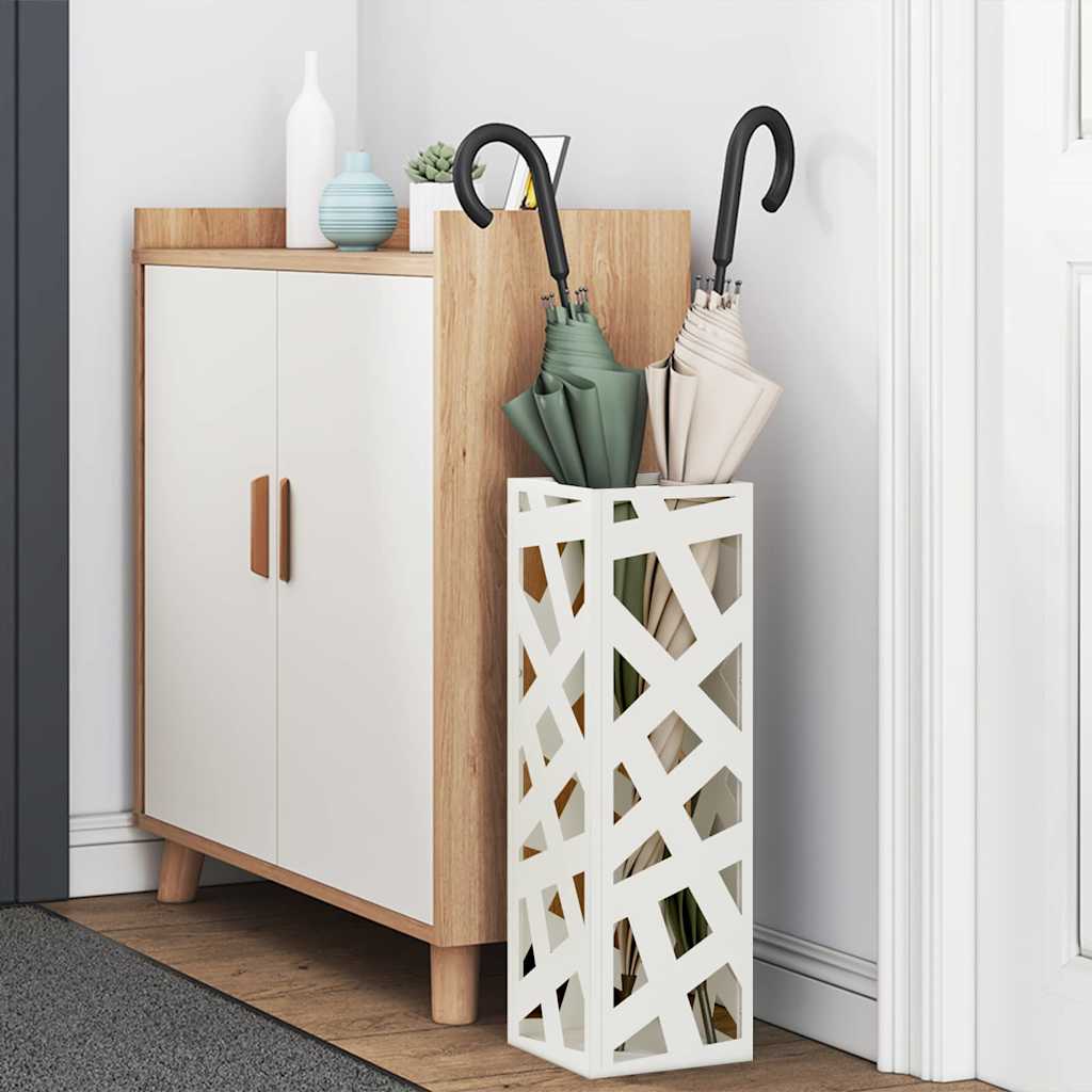 Stand per Ombrelli da Pioggia Bianco 15,5 x 15,5 x 49 cm