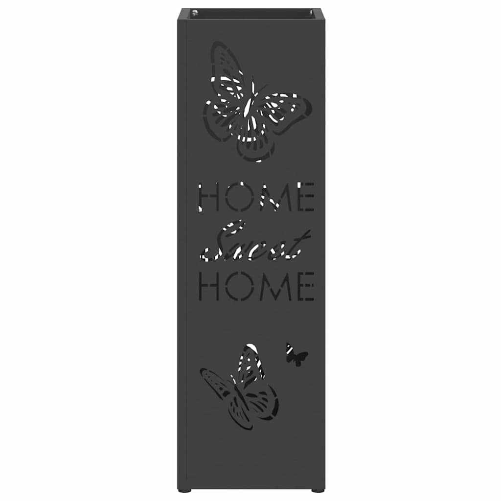 Stand per Ombrelli da Pioggia Nero 15,5 x 15,5 x 49 cm Acciaio