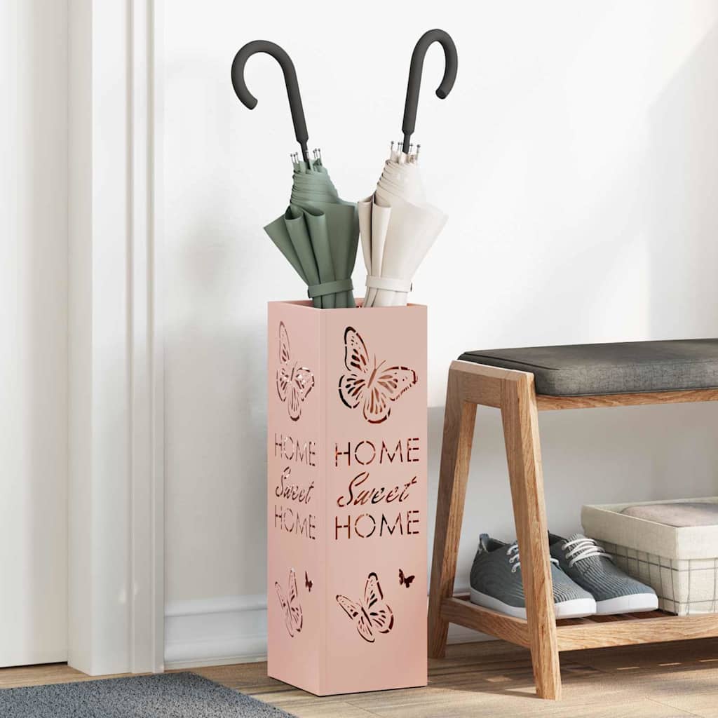 Stand per Ombrelli da Pioggia Rosa 15,5 x 15,5 x 49 cm Acciaio