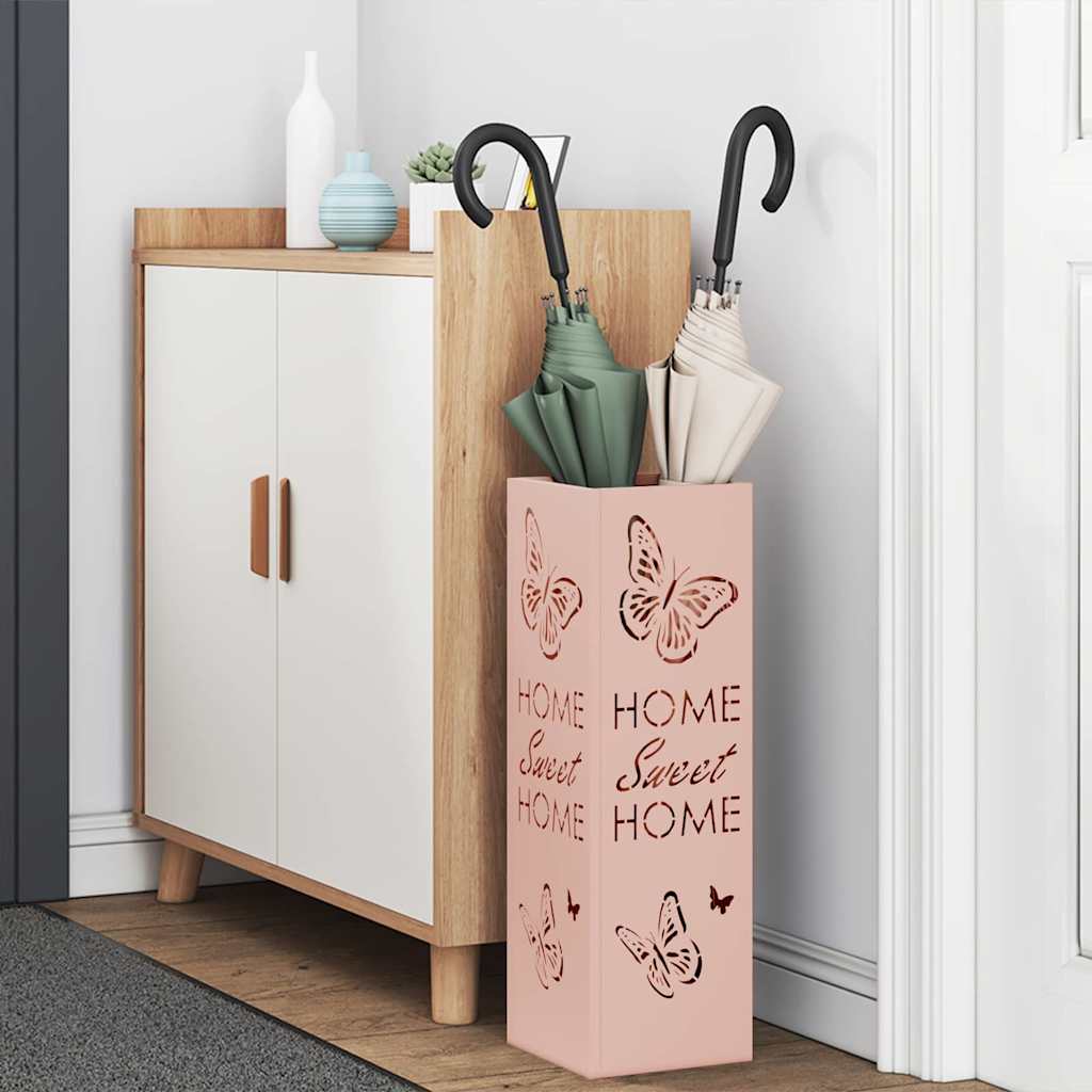 Stand per Ombrelli da Pioggia Rosa 15,5 x 15,5 x 49 cm Acciaio