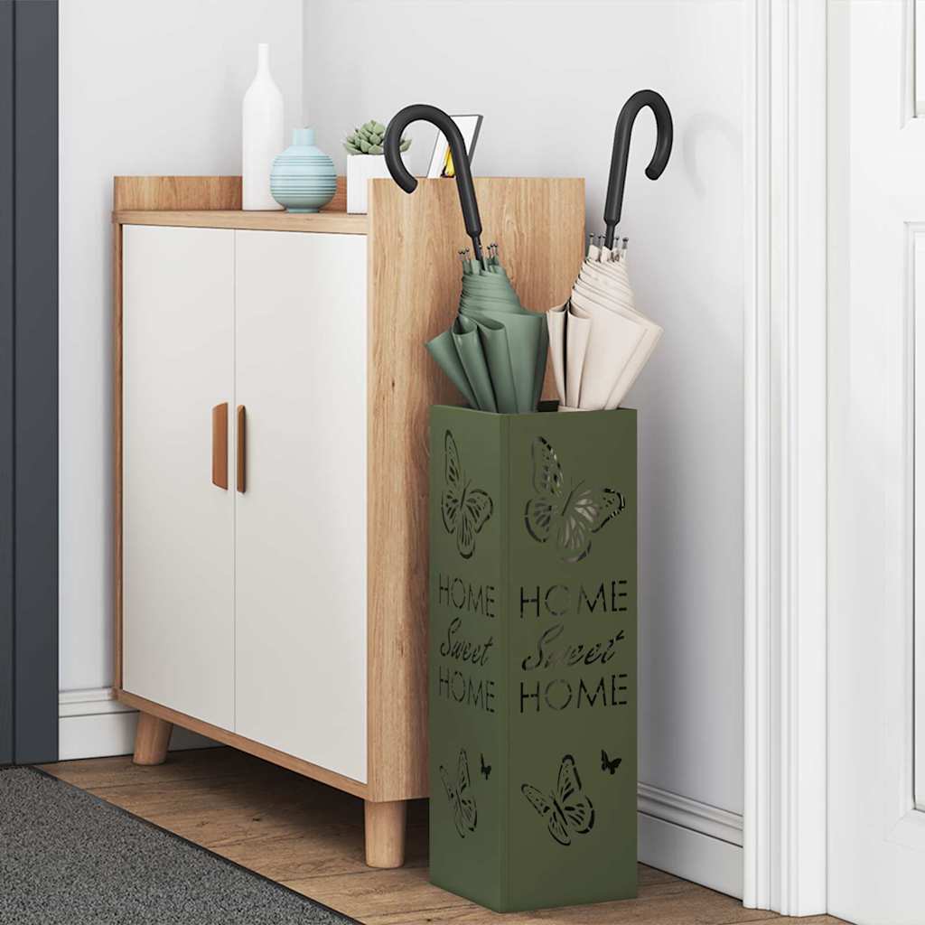 Stand per Ombrelli da Pioggia Oliva 15,5 x 15,5 x 49 cm Acciaio