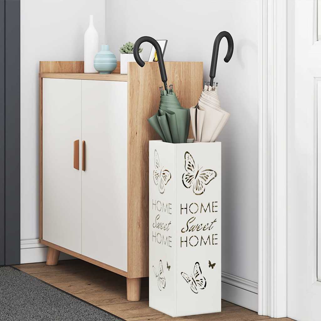 Stand per Ombrelli da Pioggia Bianco 15,5 x 15,5 x 49 cm