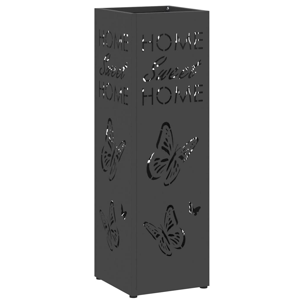 Stand per Ombrelli da Pioggia Nero 15,5 x 15,5 x 49 cm Acciaio