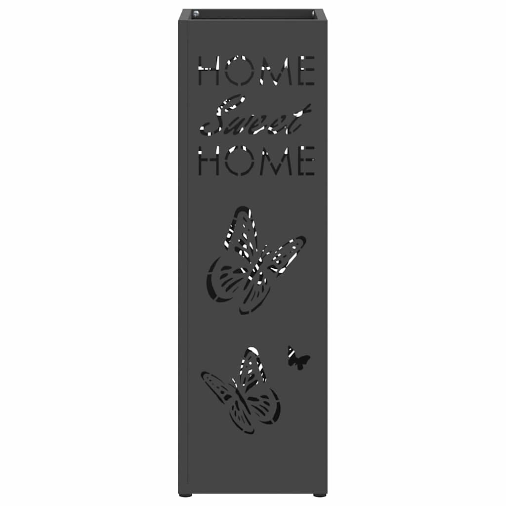 Stand per Ombrelli da Pioggia Nero 15,5 x 15,5 x 49 cm Acciaio