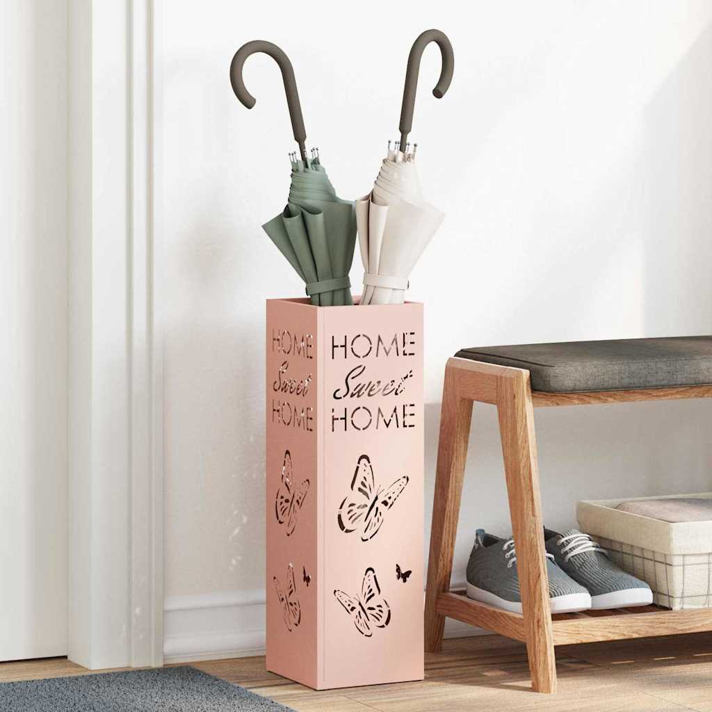 Stand per Ombrelli da Pioggia Rosa 15,5 x 15,5 x 49 cm Acciaio