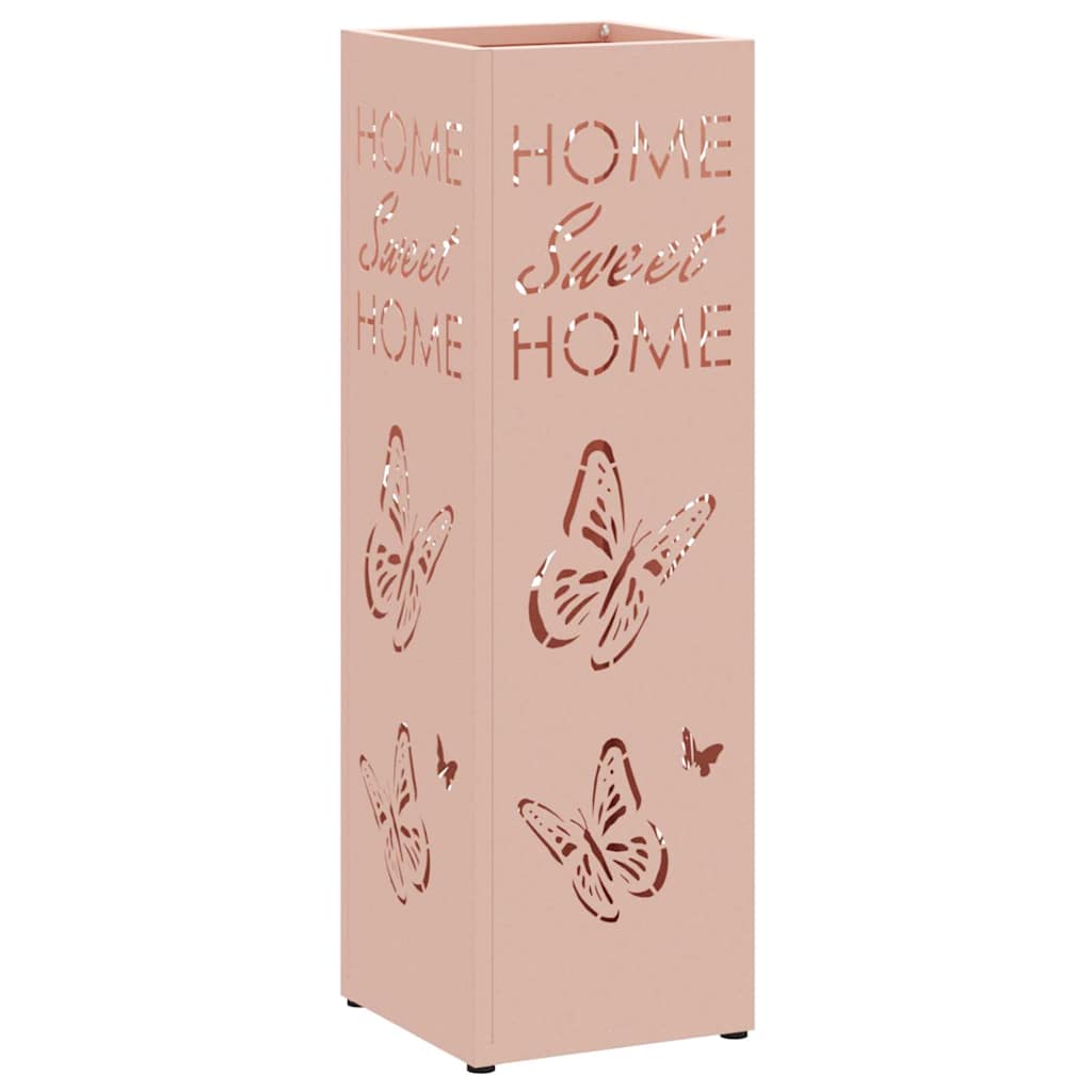 Stand per Ombrelli da Pioggia Rosa 15,5 x 15,5 x 49 cm Acciaio