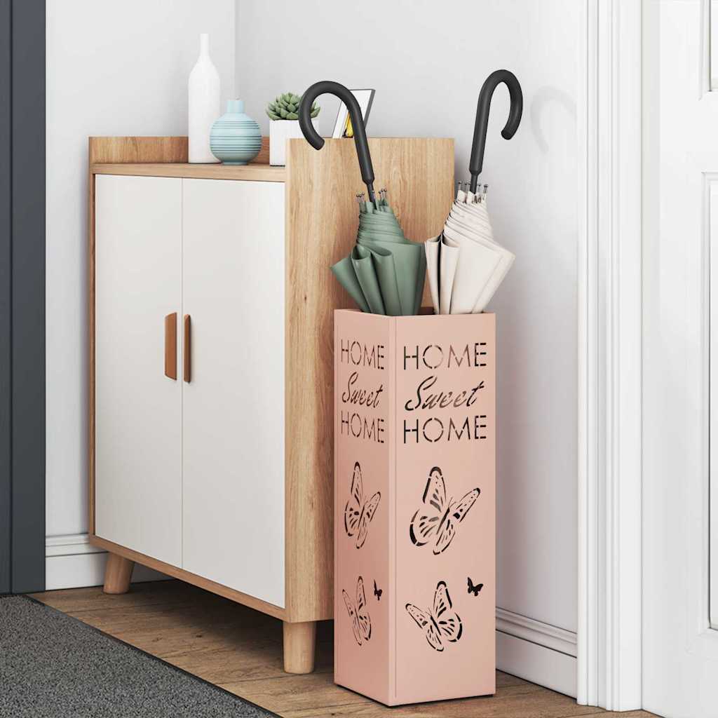 Stand per Ombrelli da Pioggia Rosa 15,5 x 15,5 x 49 cm Acciaio