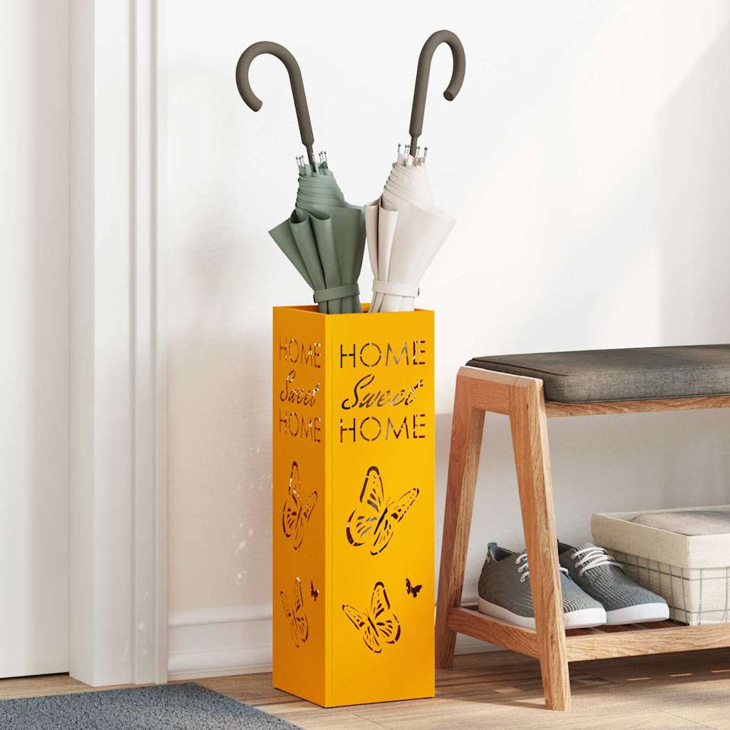 Stand per Ombrelli da Pioggia Senape 15,5 x 15,5 x 49 cm