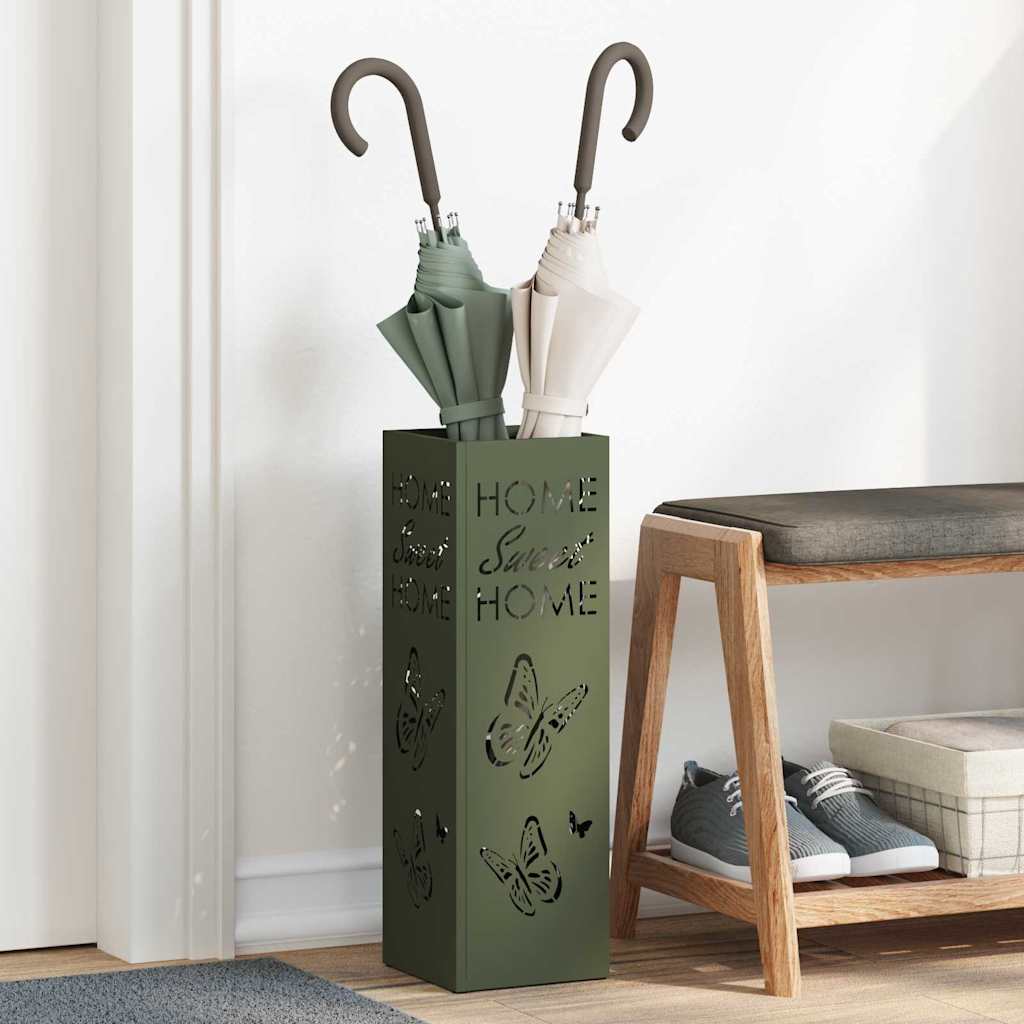 Stand per Ombrelli da Pioggia Oliva 15,5 x 15,5 x 49 cm Acciaio