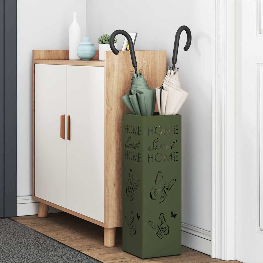 Stand per Ombrelli da Pioggia Oliva 15,5 x 15,5 x 49 cm Acciaio