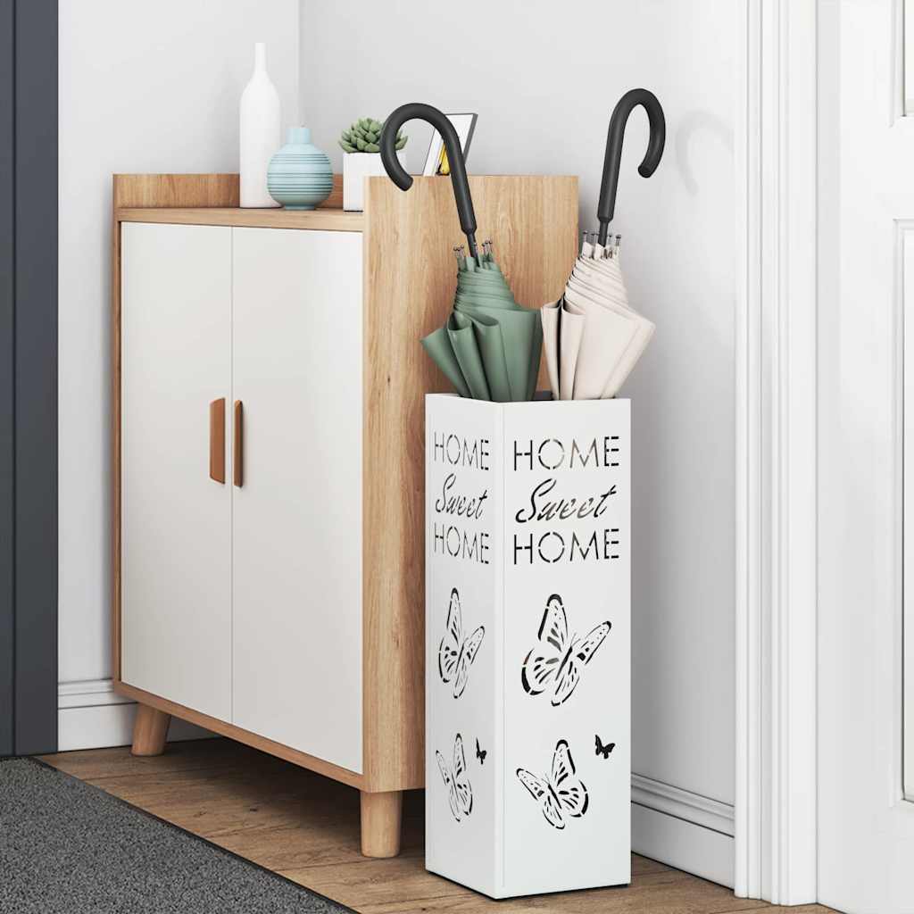 Stand per Ombrelli da Pioggia Bianco 15,5 x 15,5 x 49 cm