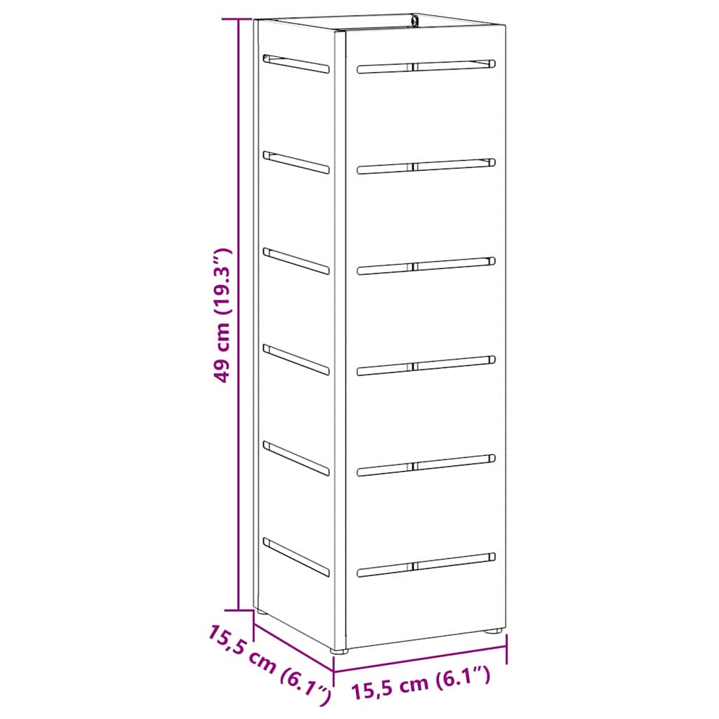 Stand per Ombrelli da Pioggia Senape 15,5 x 15,5 x 49 cm