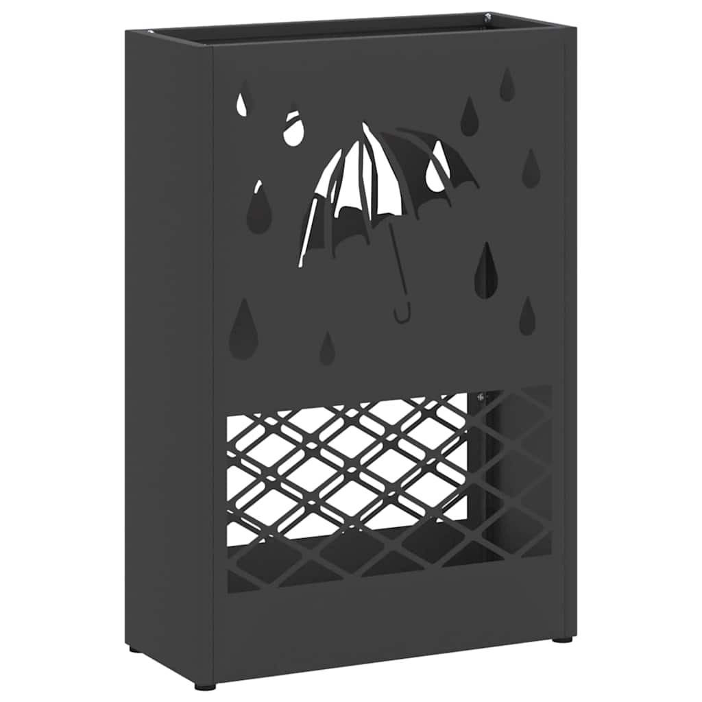 Stand per Ombrelli da Pioggia Nero 28 x 12 x 41 cm Acciaio