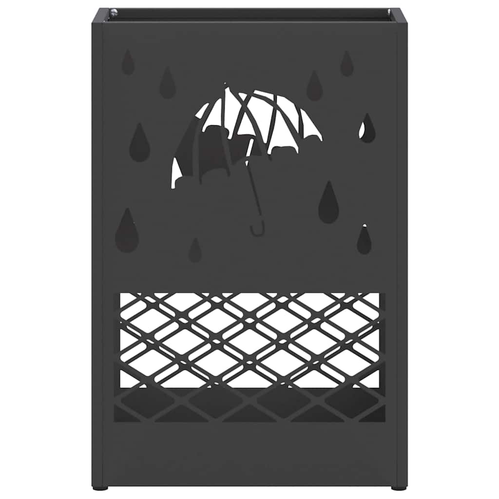 Stand per Ombrelli da Pioggia Nero 28 x 12 x 41 cm Acciaio