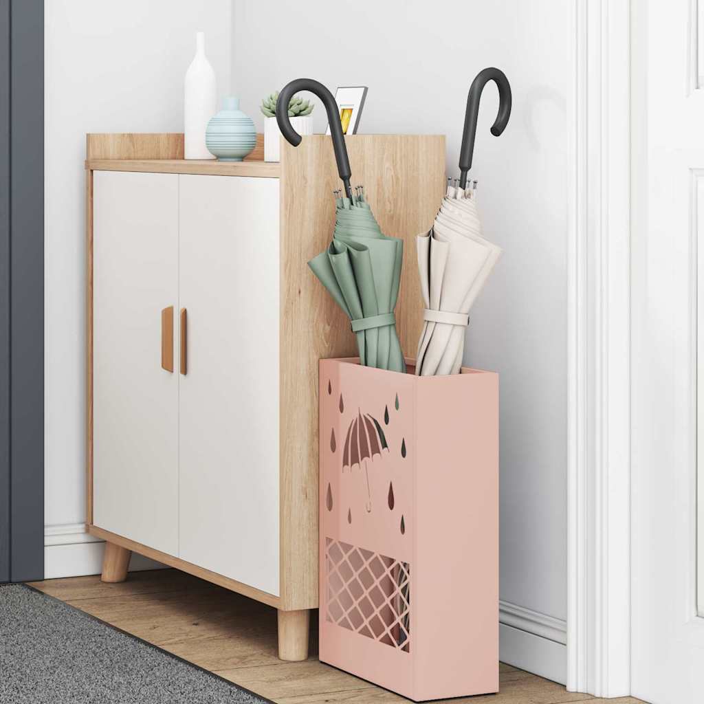 Stand per Ombrelli da Pioggia Rosa 28 x 12 x 41 cm Acciaio