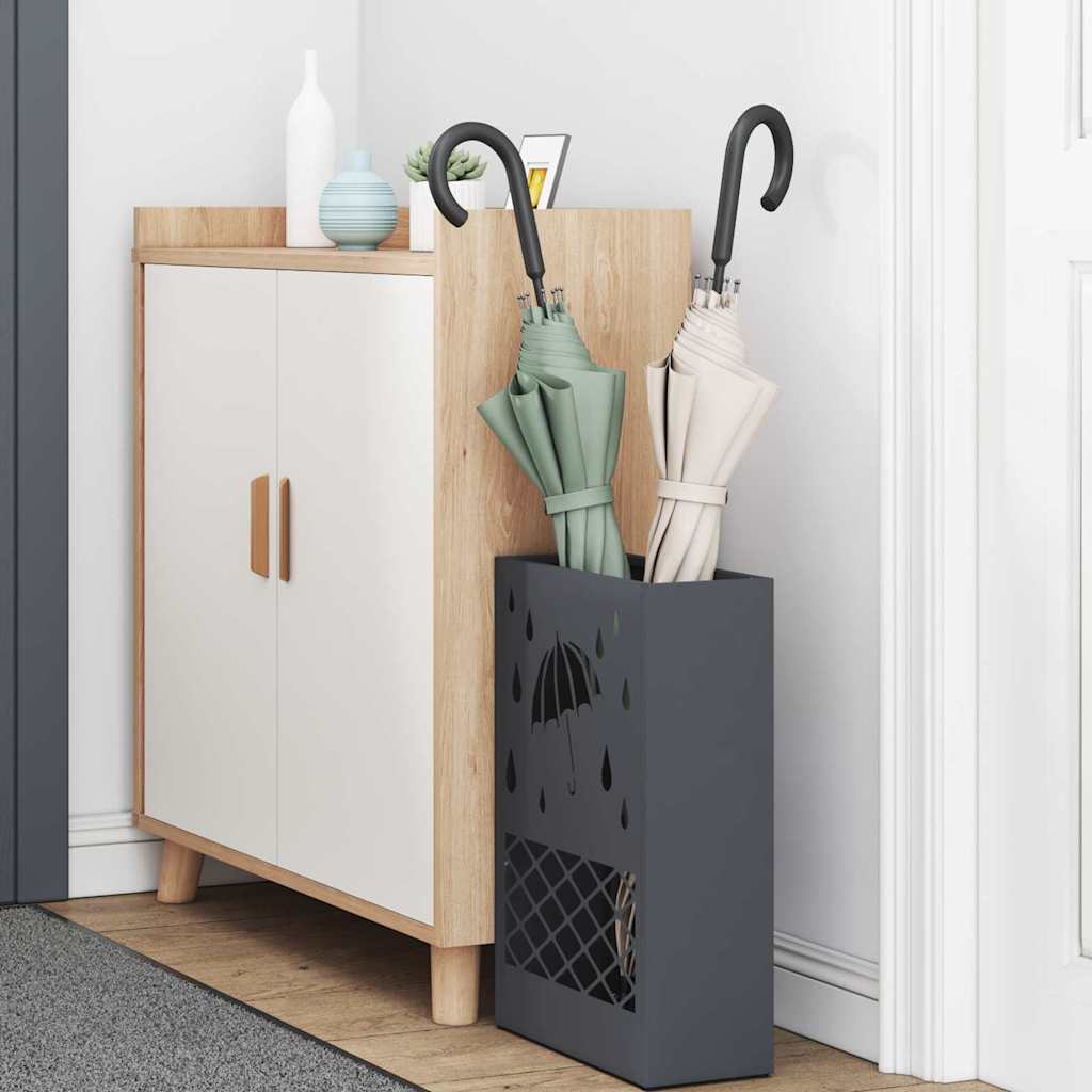 Stand per Ombrelli da Pioggia Antracite 28 x 12 x 41 cm Acciaio