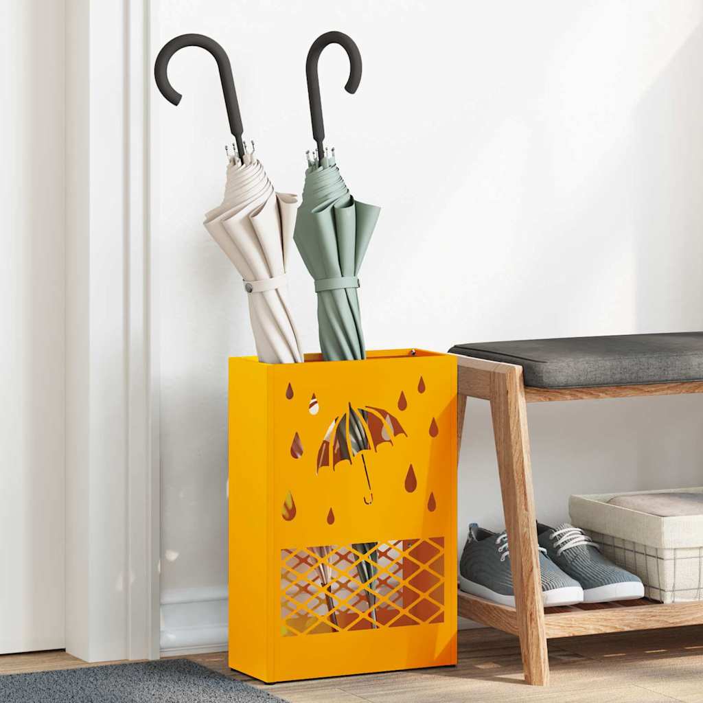 Stand per Ombrelli da Pioggia Giallo Senape 28 x 12 x 41 cm